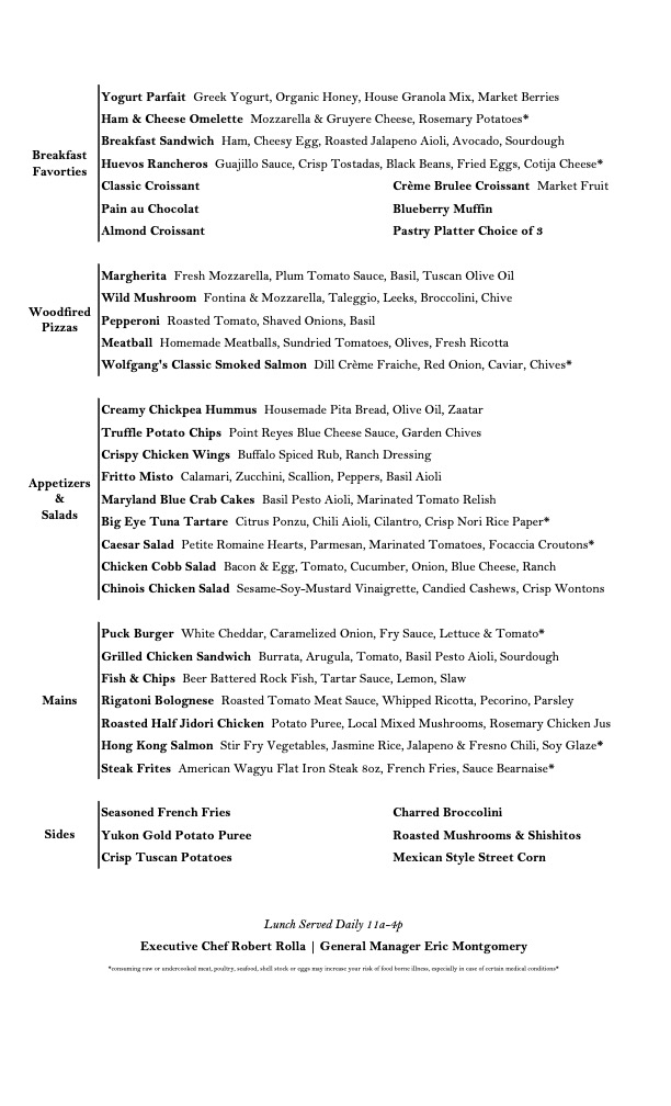 Wolfgang Puck Bar & Grill Menu - Image 1